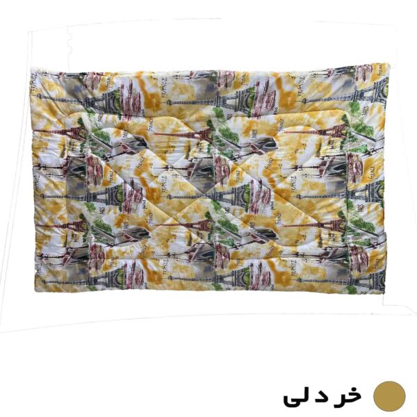 لحاف مانیکاهوم میکروپلاس مدل ایفل زرد خردلی یکنفره - تصویر 2